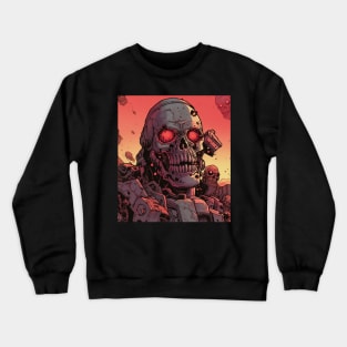 Post Apocalyptic Wastelands Cyborg Commando Exterminator Crewneck Sweatshirt